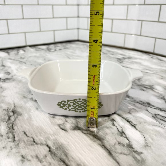 VTG Corning Ware Green Medallion Macrame 1 3/4 Cup Petite Baker Pan - Picture 7 of 7